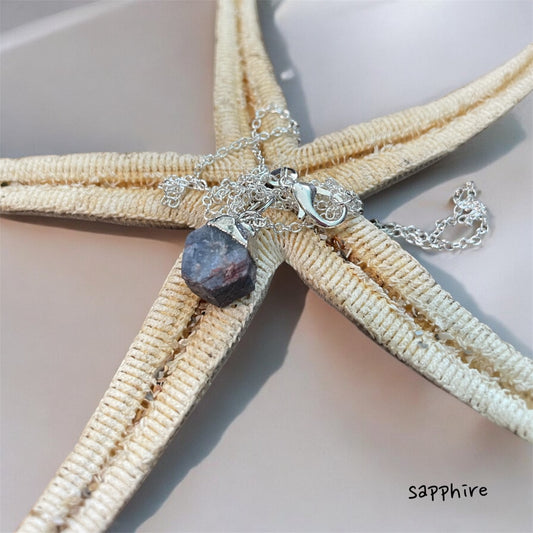 sapphire quartz necklace